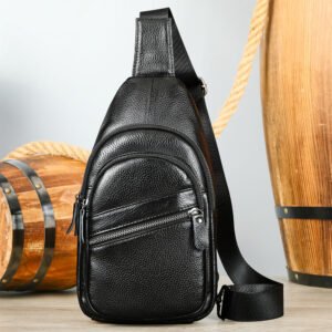 Leather chest bag