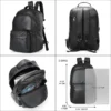 1 (10) Minimalist Solid Color Men Genuine Leather Backpack Bulk Wholesale OEM Custom