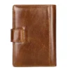 Vintage brown leather wallet with snap closure, classic design