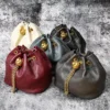 1 (13) Leather bucket bag multi-angle display, different color views
