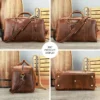 1 (15) Leather duffle bag feature display collage, different views