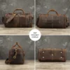 1 (15) Brown leather duffle bag multi-angle product collage