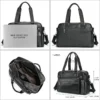 1 (17) Black leather duffle bag multi-angle product display collage