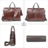 Brown leather briefcase multi-angle feature display collage