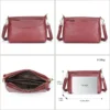 1 (2) Burgundy leather crossbody bag multi-angle collage, front/side/inner views