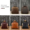 1 (2) Brown leather travel trolley duffle bag color collection display