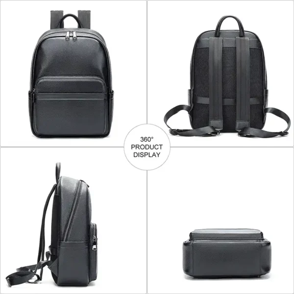 Classic Daily All-match Men Leather Backpack