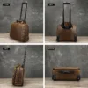 1 (3) Brown leather trolley duffle bag multi-angle product collage
