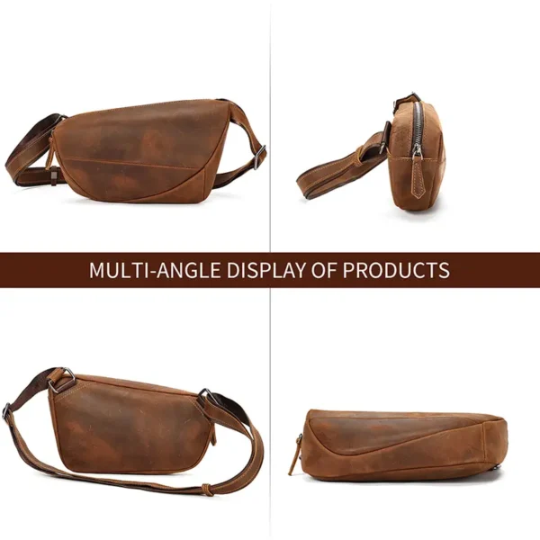 1 (4) Leather sling bag multi-angle product display, feature collage