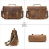1 (5) Brown leather briefcase multi-angle product collage, front/side/inner views