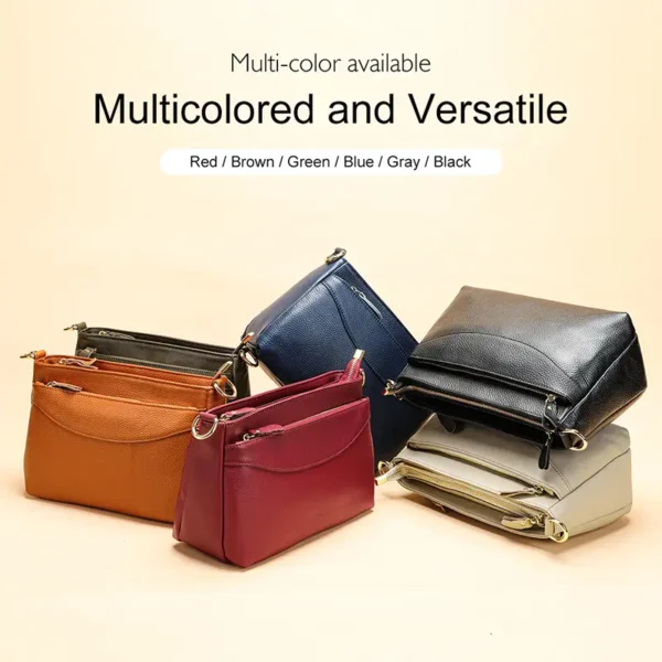 1 (6) Multicolored leather crossbody bags collection, different colors