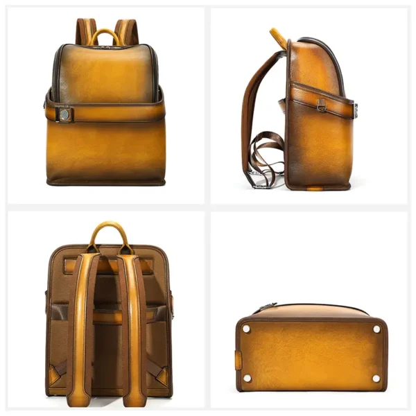 1 (7) Brown leather duffle and backpack combo set, studio shot