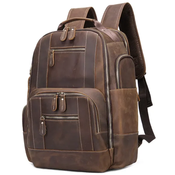 10 Slim Casual Men Genuine Leather Backpack Low MOQ Bulk Wholesale Custom Logo