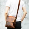 Convertible cowhide messenger bag style 7433 worn crossbody