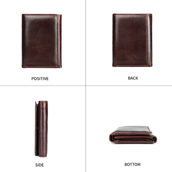 Vintage brown leather backpack, 4-angle product collage