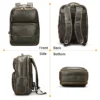 12 Dark brown leather laptop backpack, business design