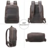 Embossed Texture Men Leather Backpack