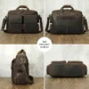 2 Business man carrying brown leather briefcase, city street style