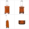 2 Orange leather trolley luggage multi-angle product collage
