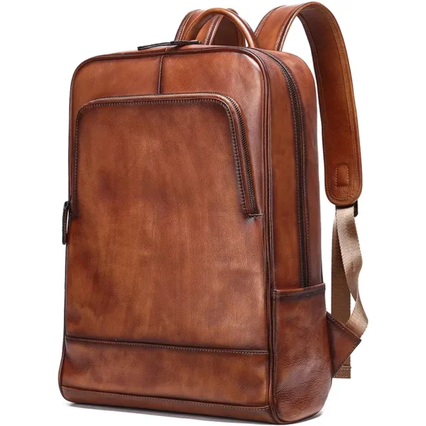 20 Tooling Vintage Men Genuine Leather Backpack Low MOQ Bulk Wholesale Private Label