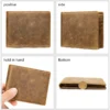 Brown leather wallet 4-angle collage - front, back, open views