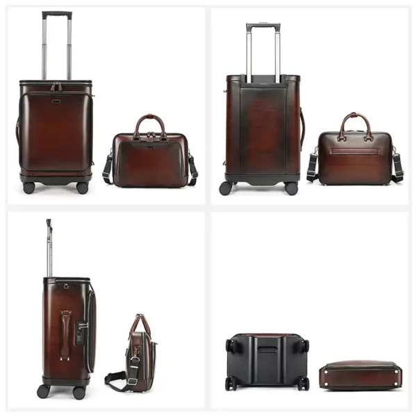 3 Matte Finish Anti-Fingerprint Leather Luggage