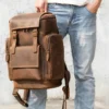 3 Retro Full Grain Men Leather Backpack