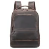 Embossed Texture Men Leather Backpack