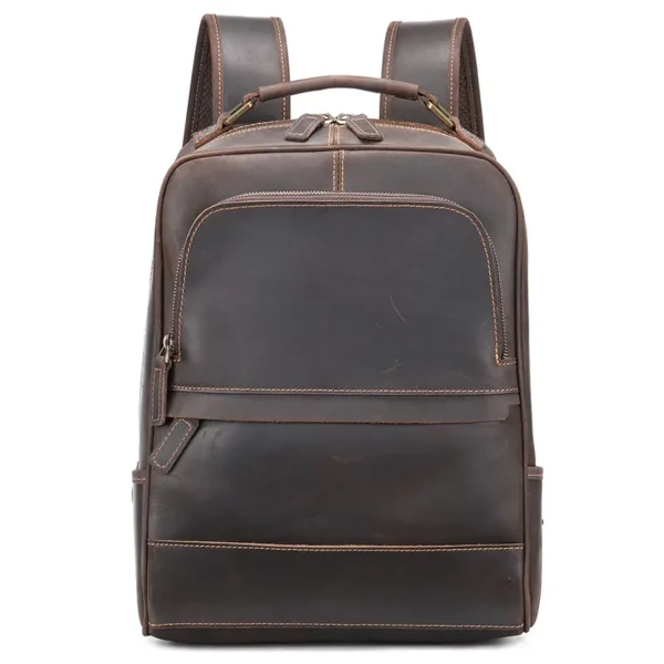 Embossed Texture Men Leather Backpack