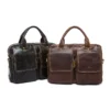 8002 (26) Black and brown leather briefcase multi-color display