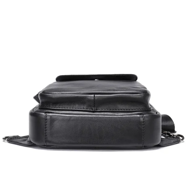 9 Black leather sling bag, multi-angle display