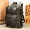 9 Leather backpack 4-angle infographic, feature display