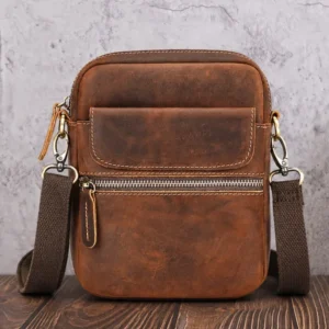 Custom Logo Brown Leather Shoulder Bag Private Label Wholesale Custom logo brown leather shoulder bag private label wholesale OEM supplier