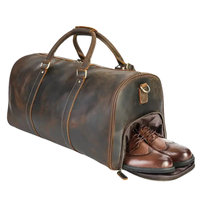 crazy horse leather travel bag