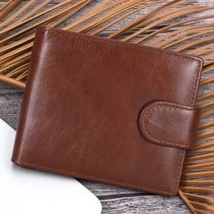 Wholesale genuine leather clasp money clip wallet for men