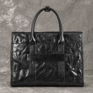 Wholesale Mens Black Leather Tote Bag Briefcase Wholesale mens black leather tote bag briefcase custom logo supplier