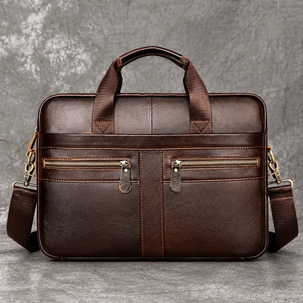 Wholesale slim lightweight minimalist leather briefcase OEM bulk supplier