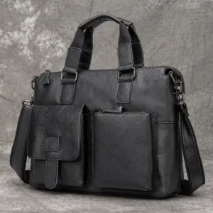 Wholesale Vintage Black Full Grain Leather Business Briefcase OEM Wholesale vintage black full grain leather business briefcase OEM supplier