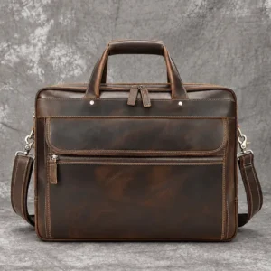 Wholesale Vintage Waxed Distressed Leather Briefcase ODM OEM Wholesale vintage waxed distressed leather briefcase ODM OEM supplier
