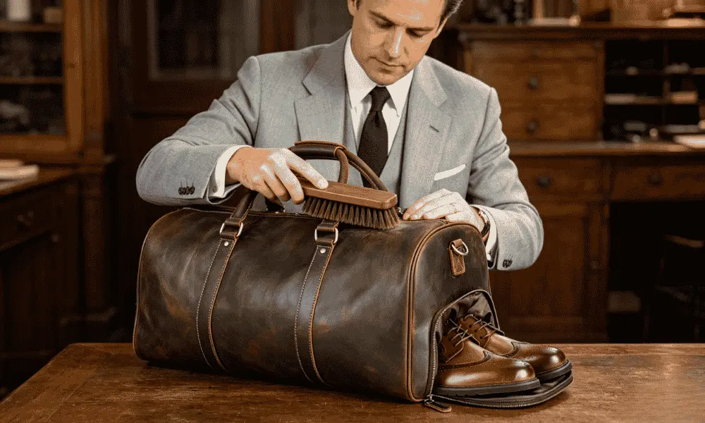 clean crazy leather travel bag