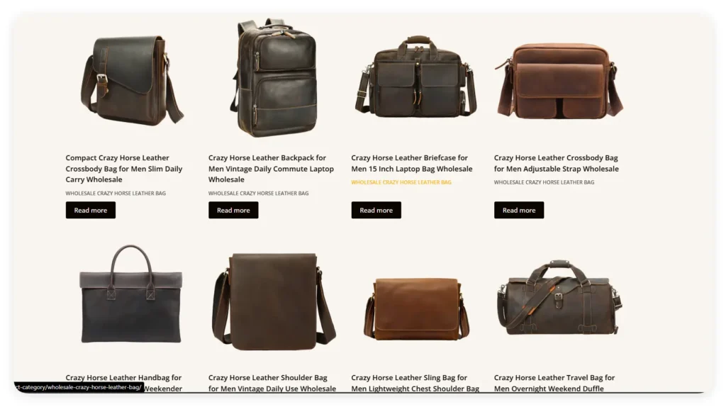 crazy horse bag catalog