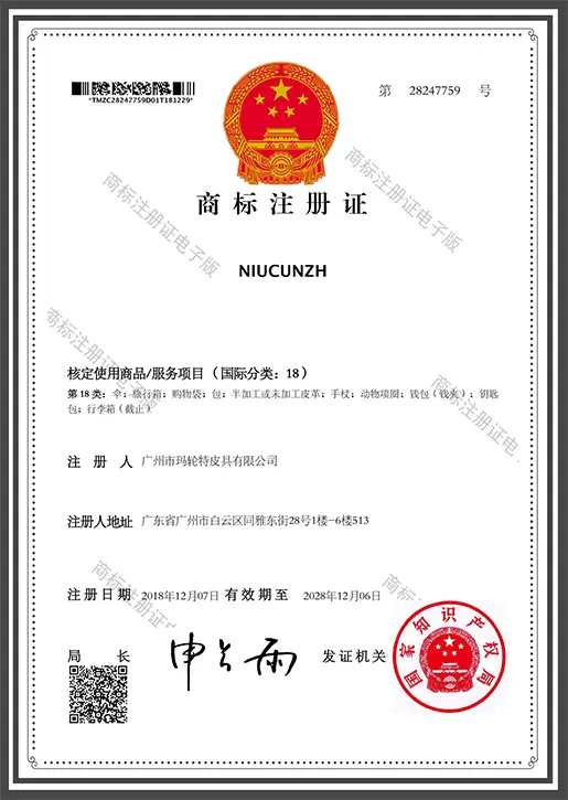 China Trademark Registration Certificate