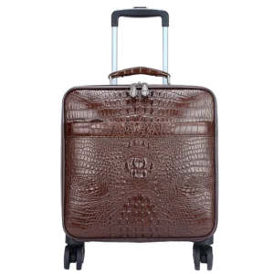 Minimalist Solid Color Genuine Leather Luggage