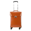 首图 Classic orange leather trolley luggage, plain background