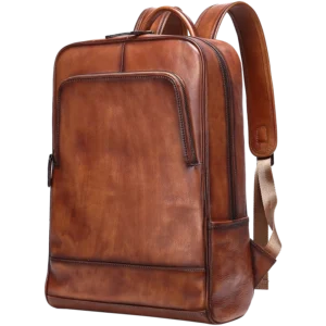 Tooling Vintage Men Genuine Leather Backpack Low MOQ Bulk Wholesale Private Label