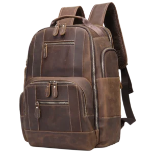Slim Casual Men Genuine Leather Backpack Low MOQ Bulk Wholesale Custom Logo