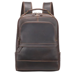 Embossed Texture Men Leather Backpack