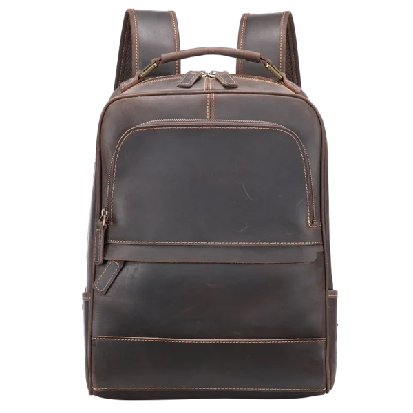 Embossed Texture Men Leather Backpack