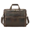 首图 Classic brown leather business briefcase, plain background