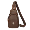 首图 Dark brown leather sling bag, studio shot